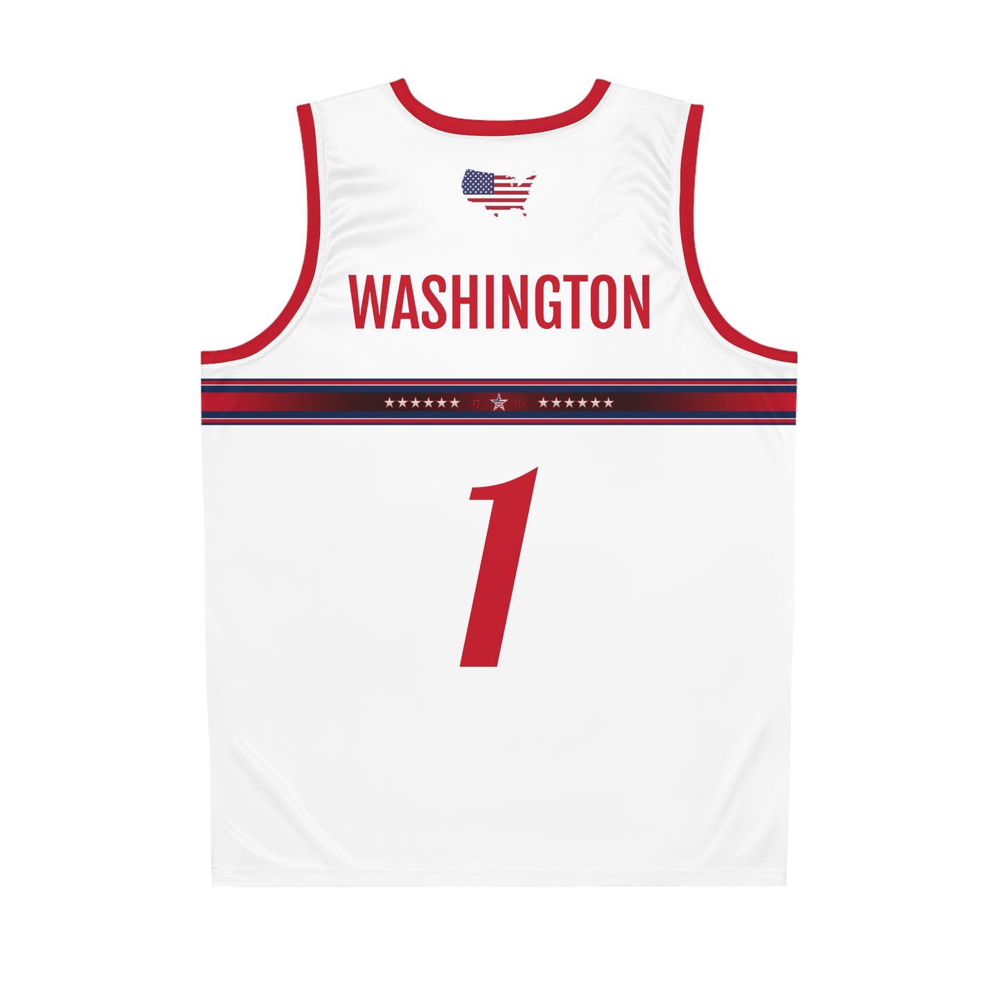 USA White Red Blue Washington Basketball Jersey