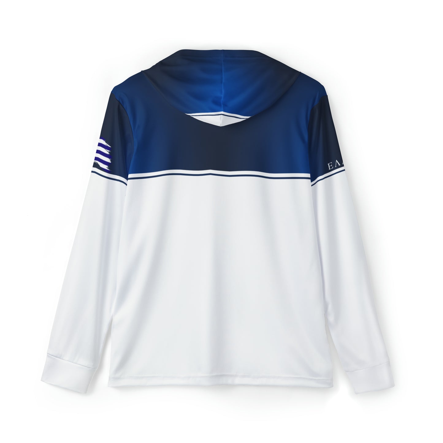 Ellas Greece Blue White Men's Sports Warmup Hoodie