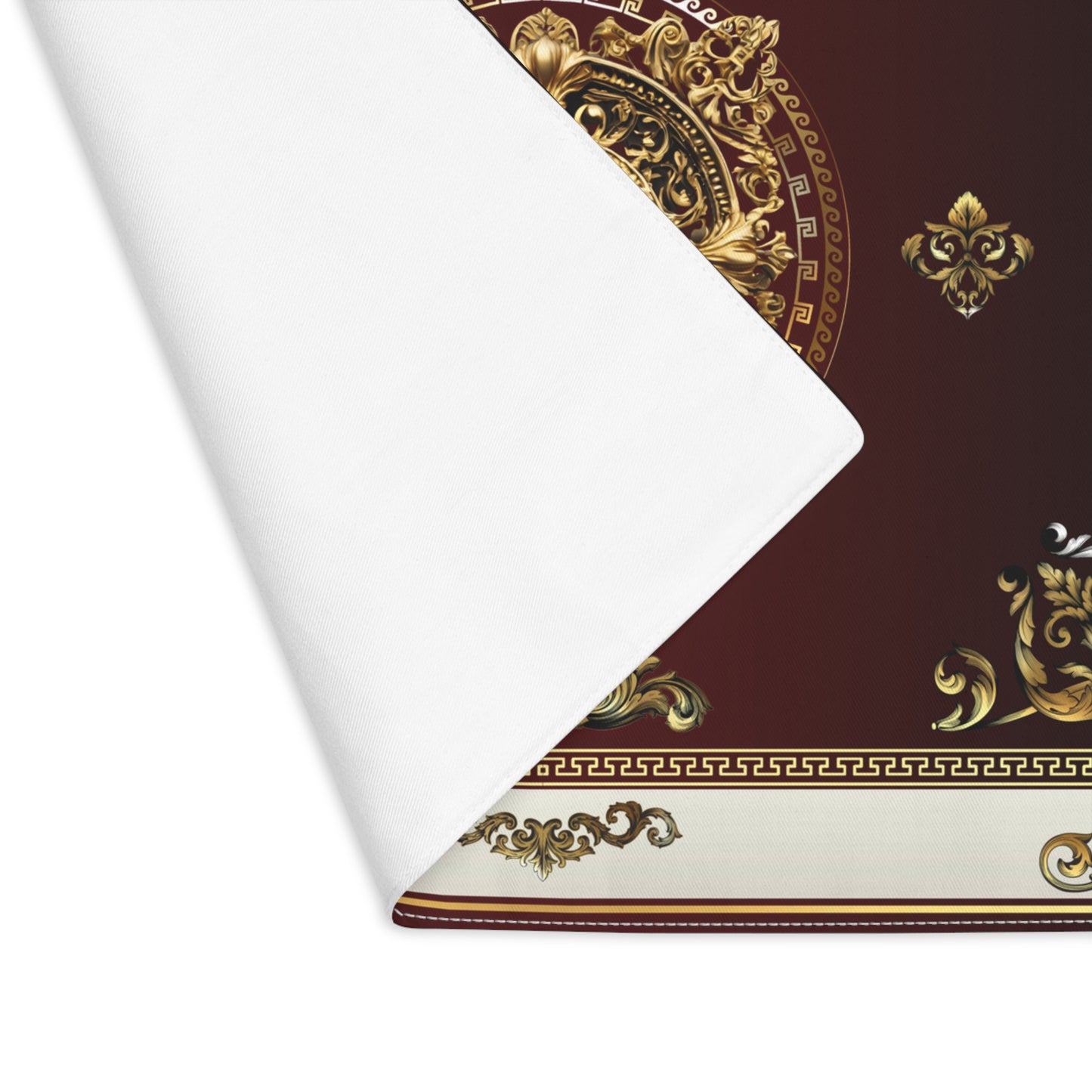 Greek Key Gold Maroon Cream Ornate Baroque Placemat