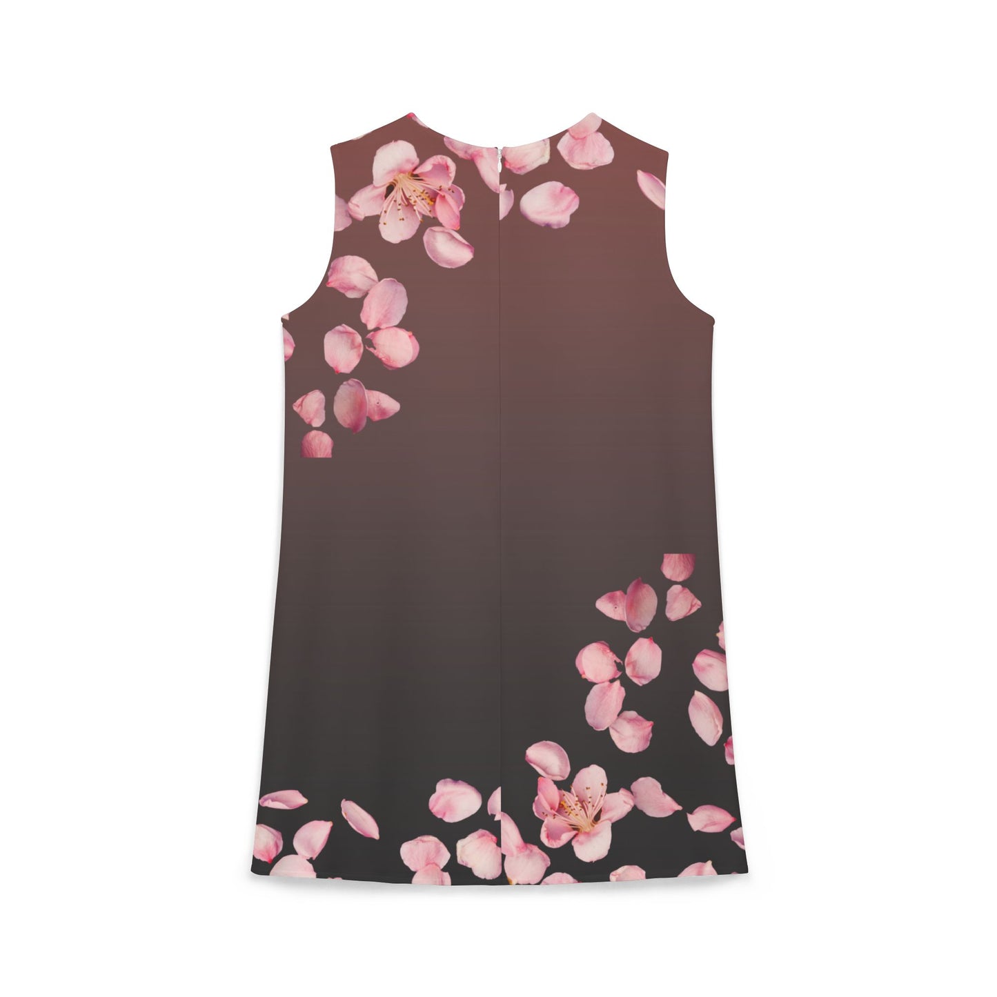 Black Pink Floral A-line Sleeveless Dress Kiki Collection