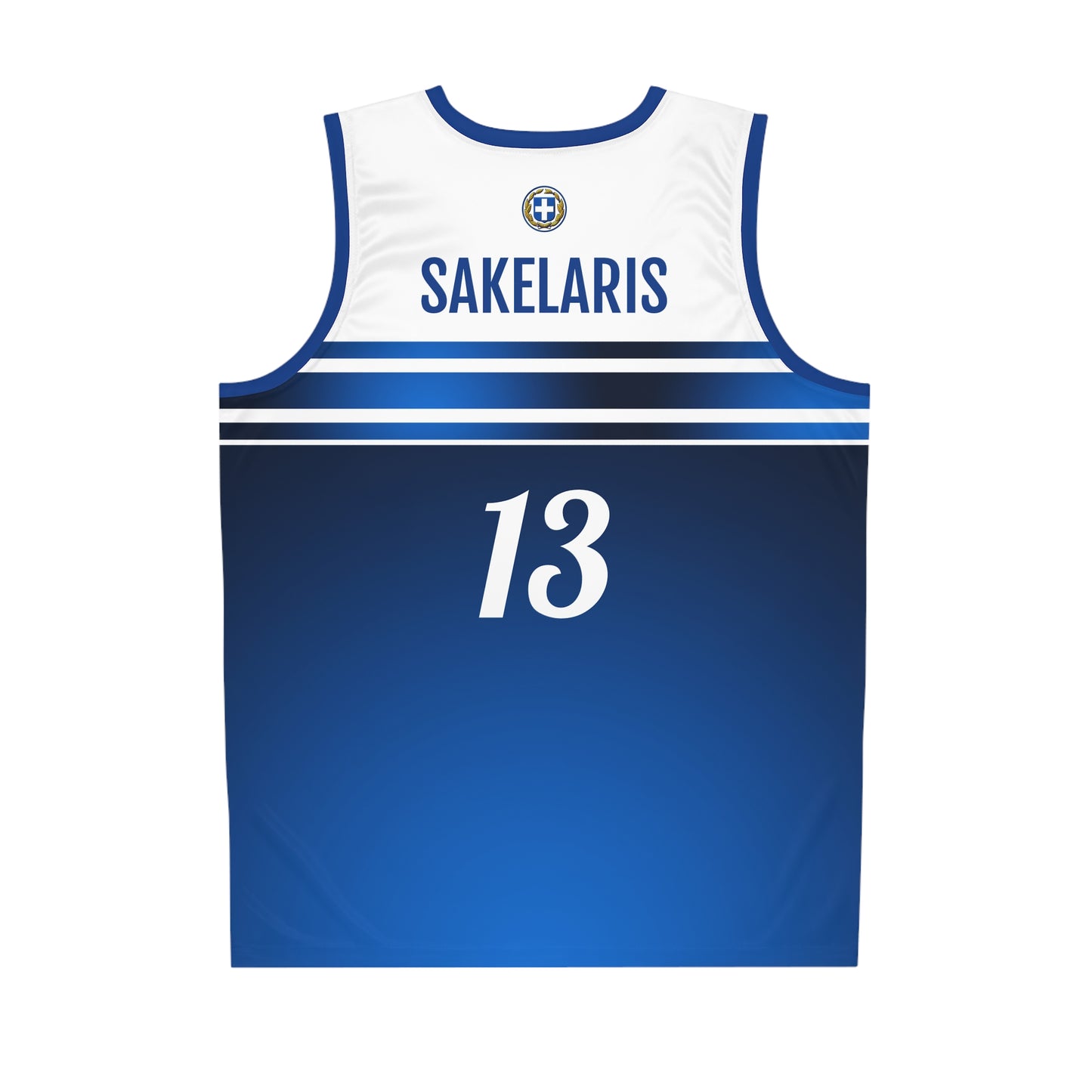 Greece Blue White Basketball Jersey