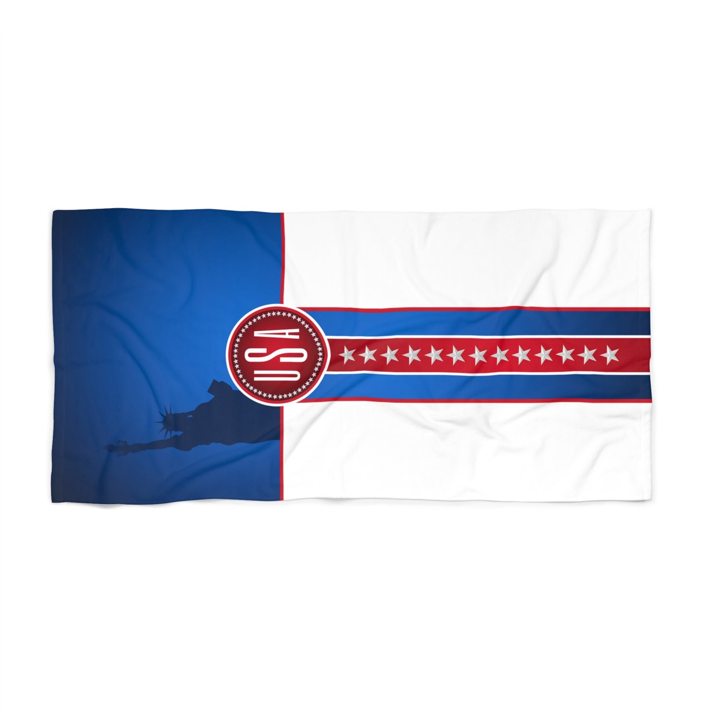 USA Blue Red White Beach Towel