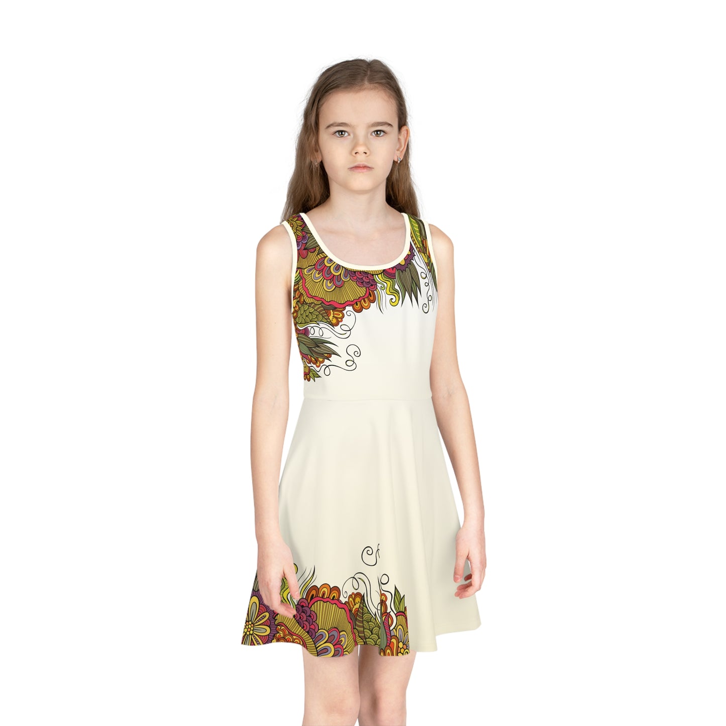 Floral Girls' Sleeveless Yellow Sundress Kiki Collection