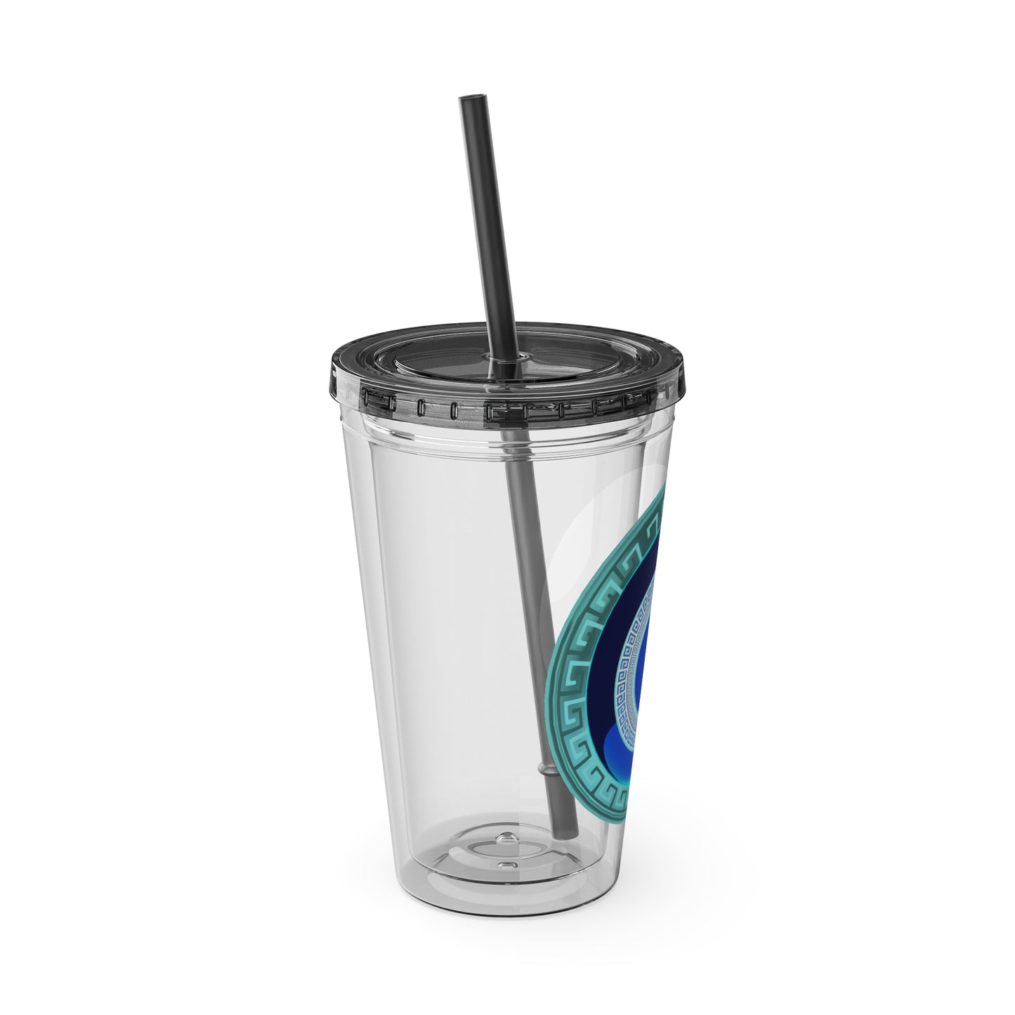 Mati Evil Eye Sunsplash Tumbler with Straw, 16oz