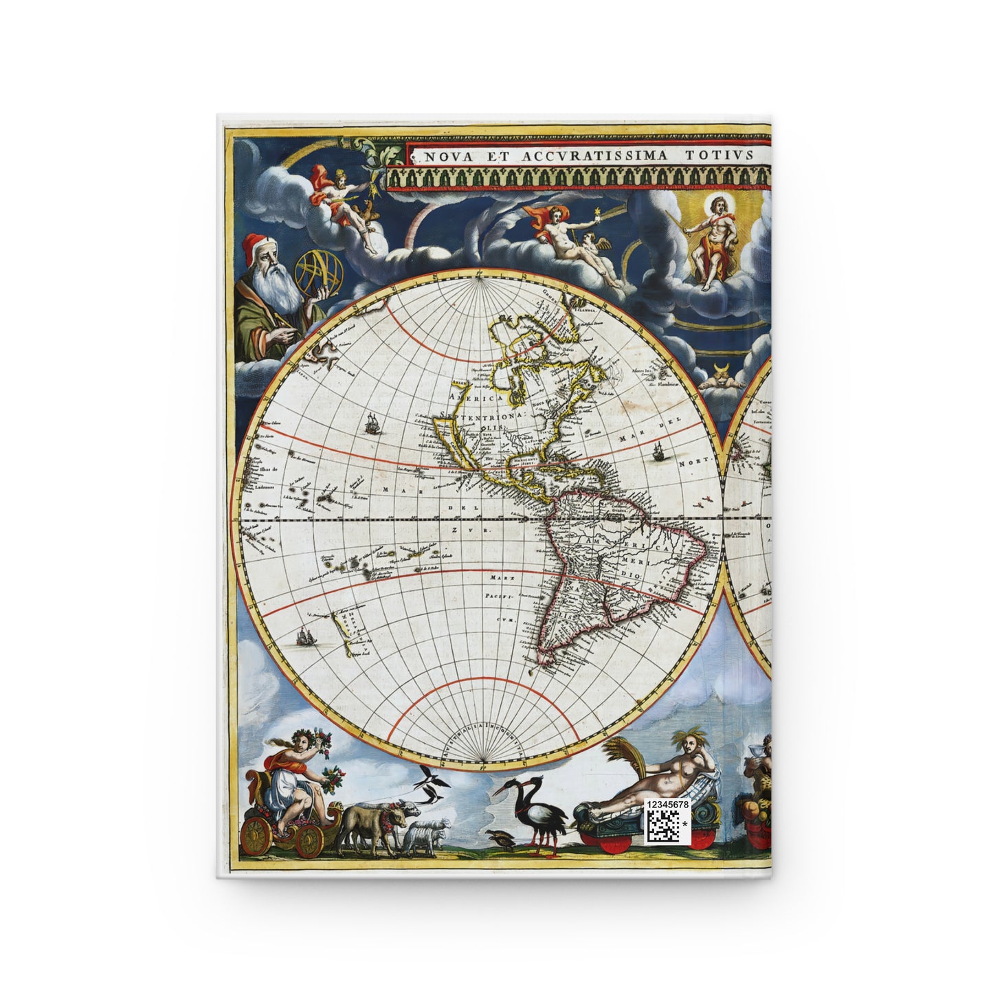 Atlas - 1662 Map Johannes Blaeu Hardcover Journal