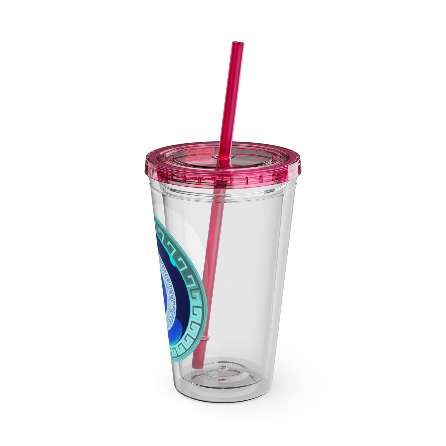 Mati Evil Eye Sunsplash Tumbler with Straw, 16oz