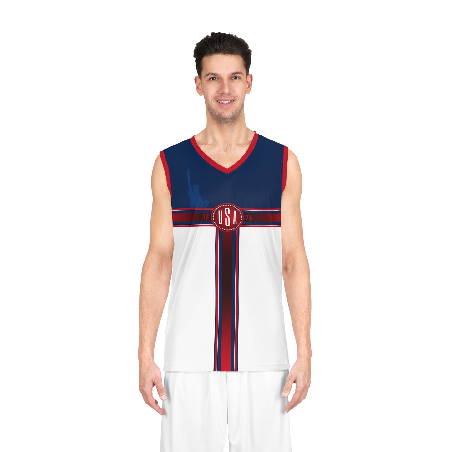 USA White Blue Red Washington Basketball Jersey