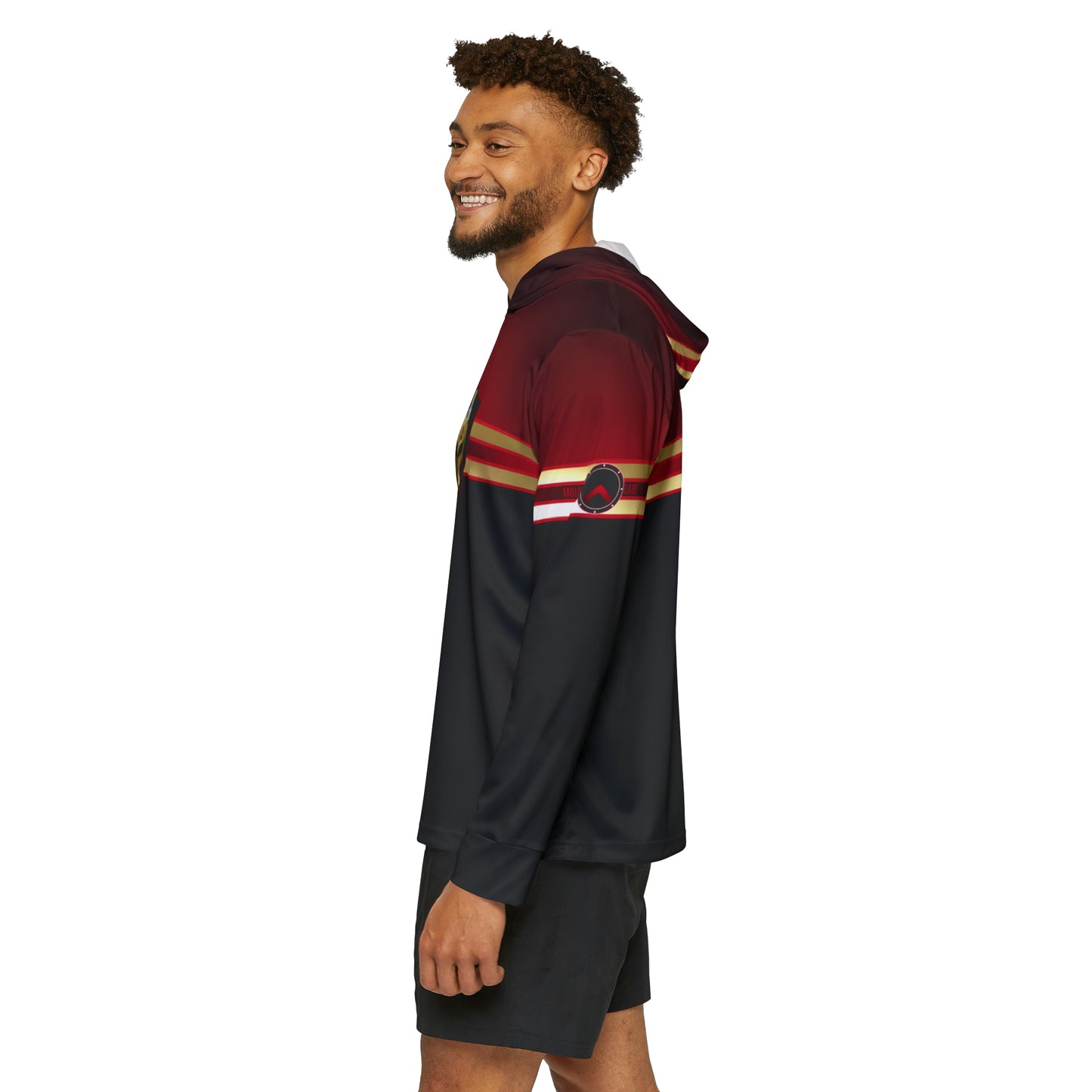 Spartan Helmet Red Gold Black Men's Sports Warmup Hoodie