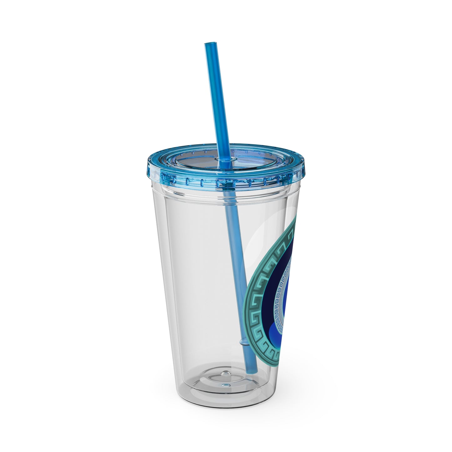 Mati Evil Eye Sunsplash Tumbler with Straw, 16oz