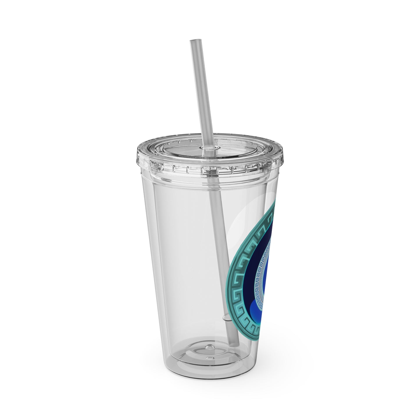 Mati Evil Eye Sunsplash Tumbler with Straw, 16oz