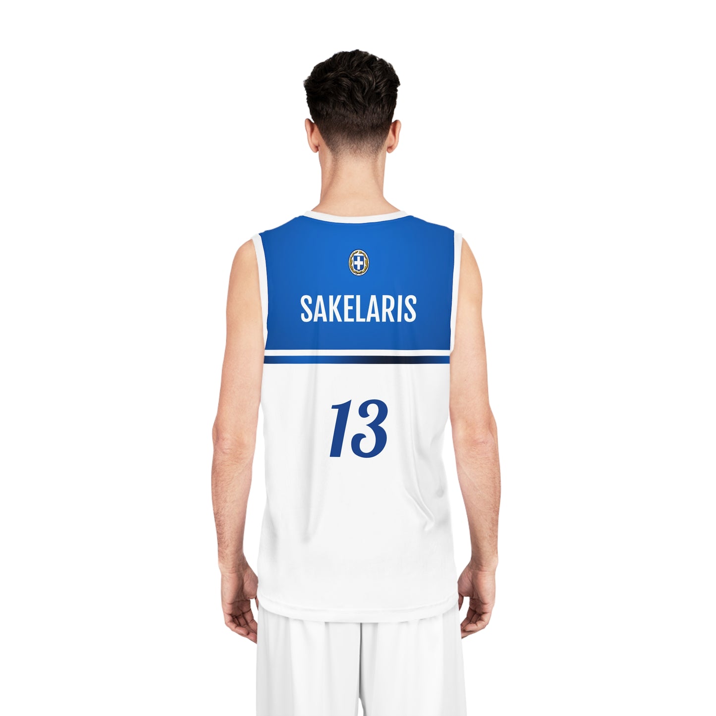 Greece White Blue Basketball Jersey