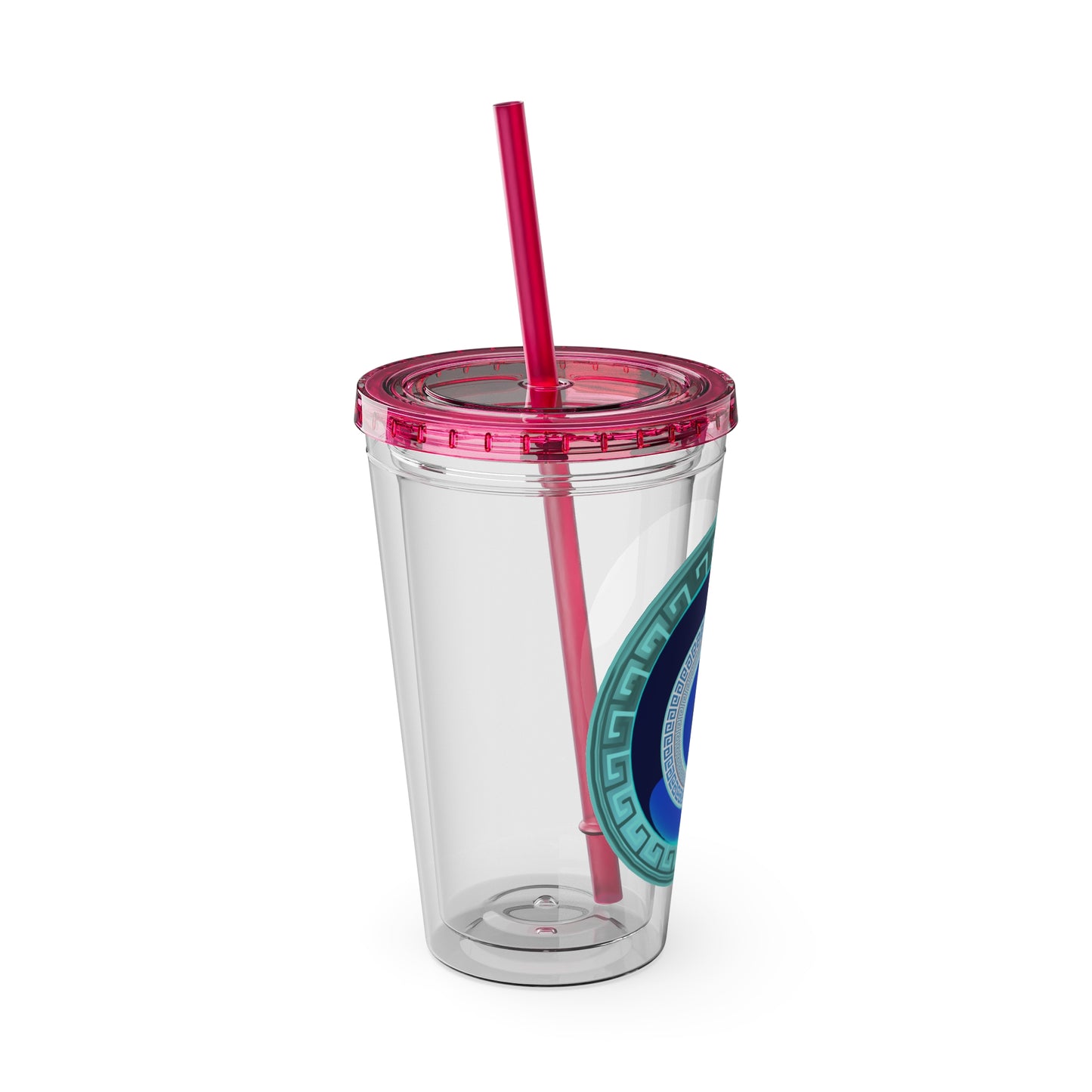 Mati Evil Eye Sunsplash Tumbler with Straw, 16oz