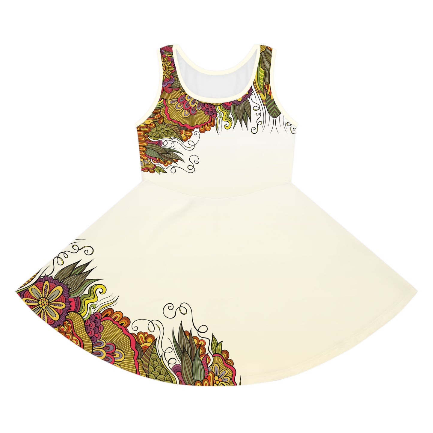 Floral Girls' Sleeveless Yellow Sundress Kiki Collection