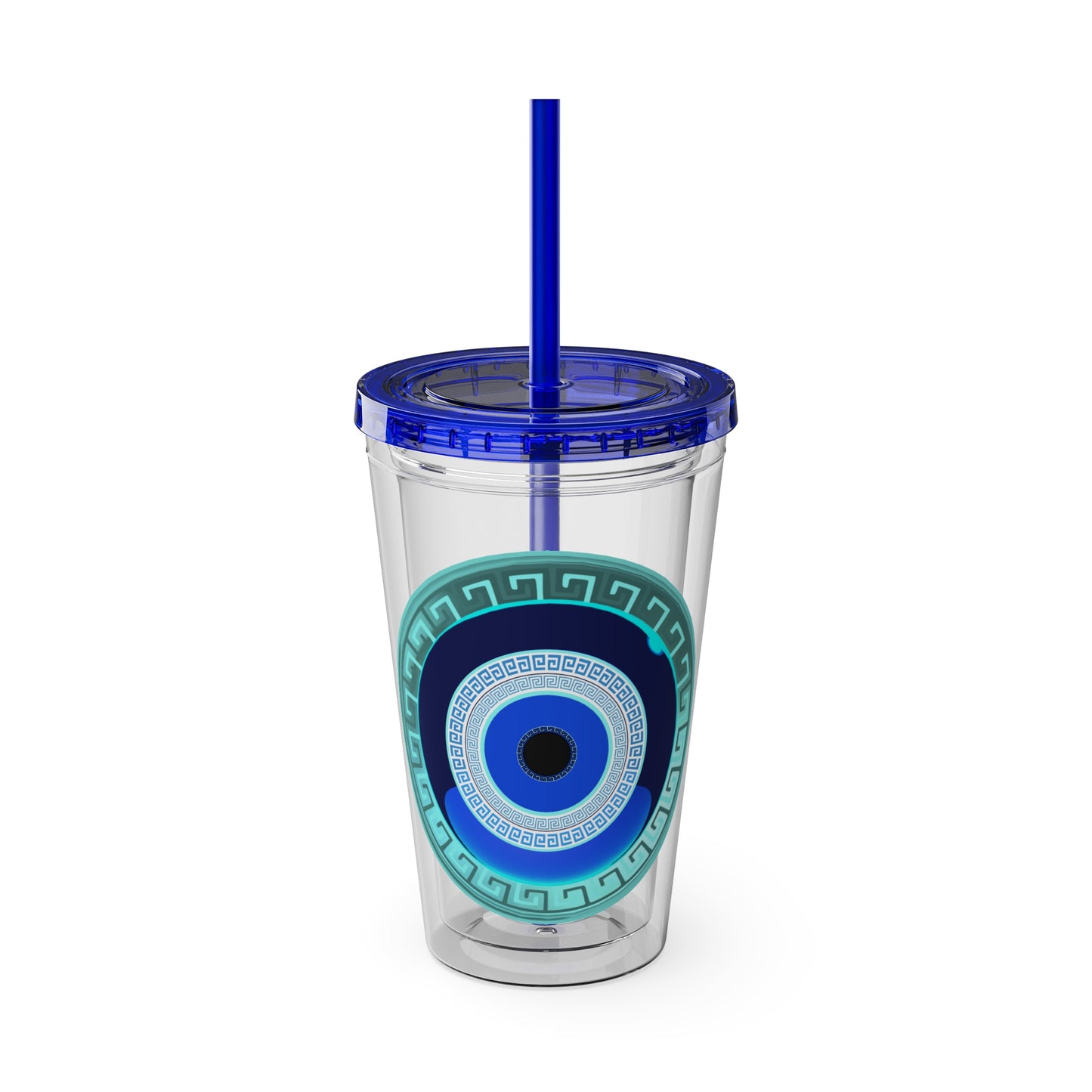 Mati Evil Eye Sunsplash Tumbler with Straw, 16oz