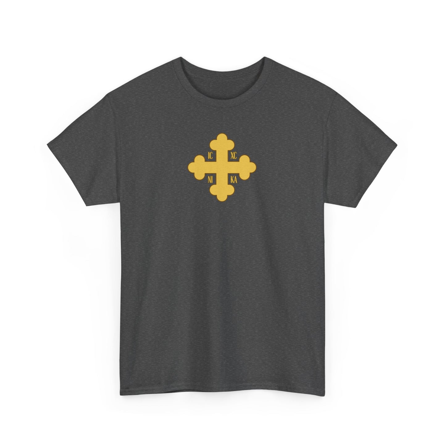 Greek Orthodox Cross Gold GOYA Unisex Heavy Cotton Tee