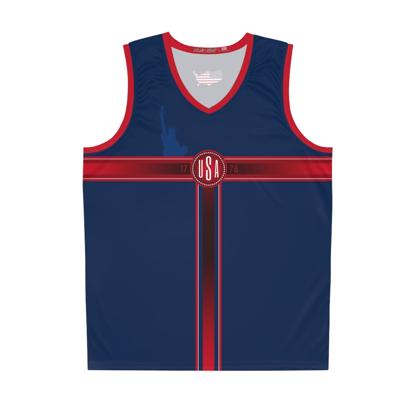 USA Navy Blue Red White Washington Basketball Jersey