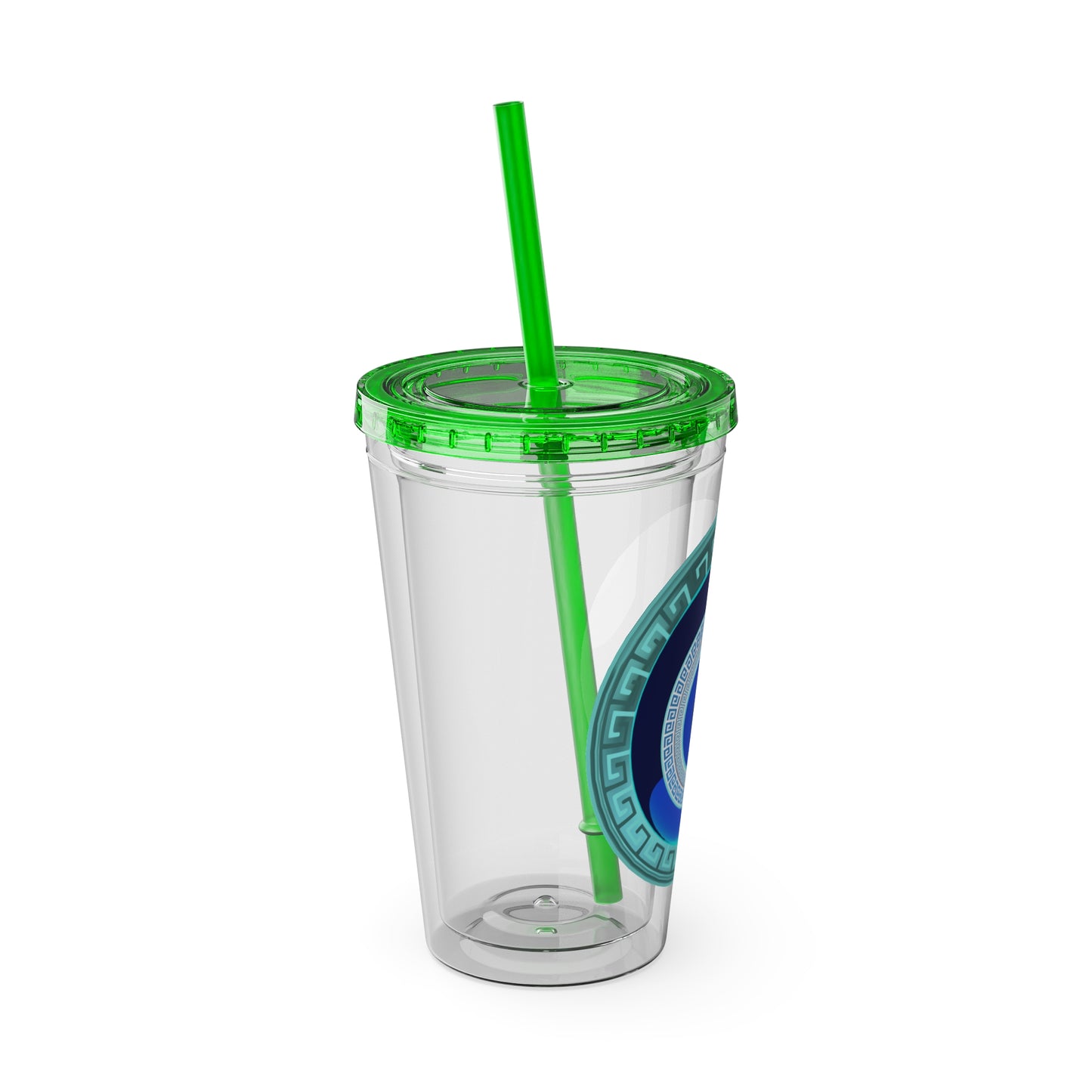 Mati Evil Eye Sunsplash Tumbler with Straw, 16oz