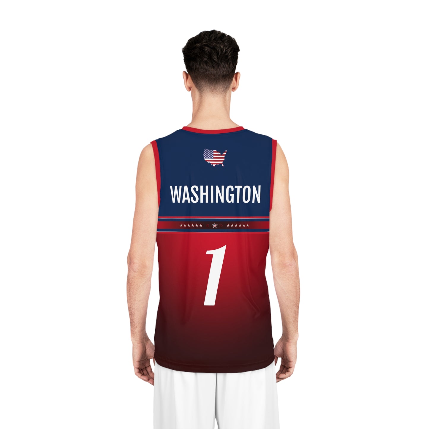 USA Red White Blue Washington Basketball Jersey