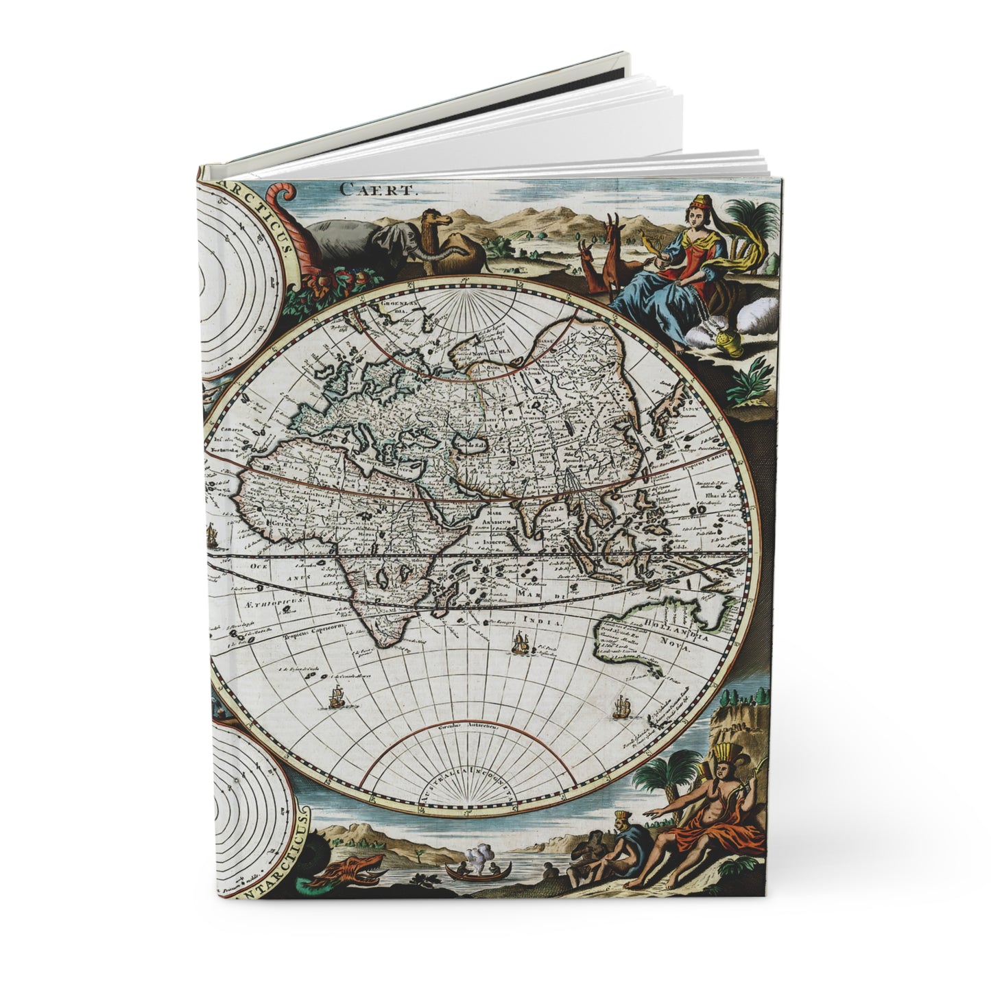 Atlas 1700 Map - Werelt Caert - Daniel Stoopendahl Hardcover Journal Matte