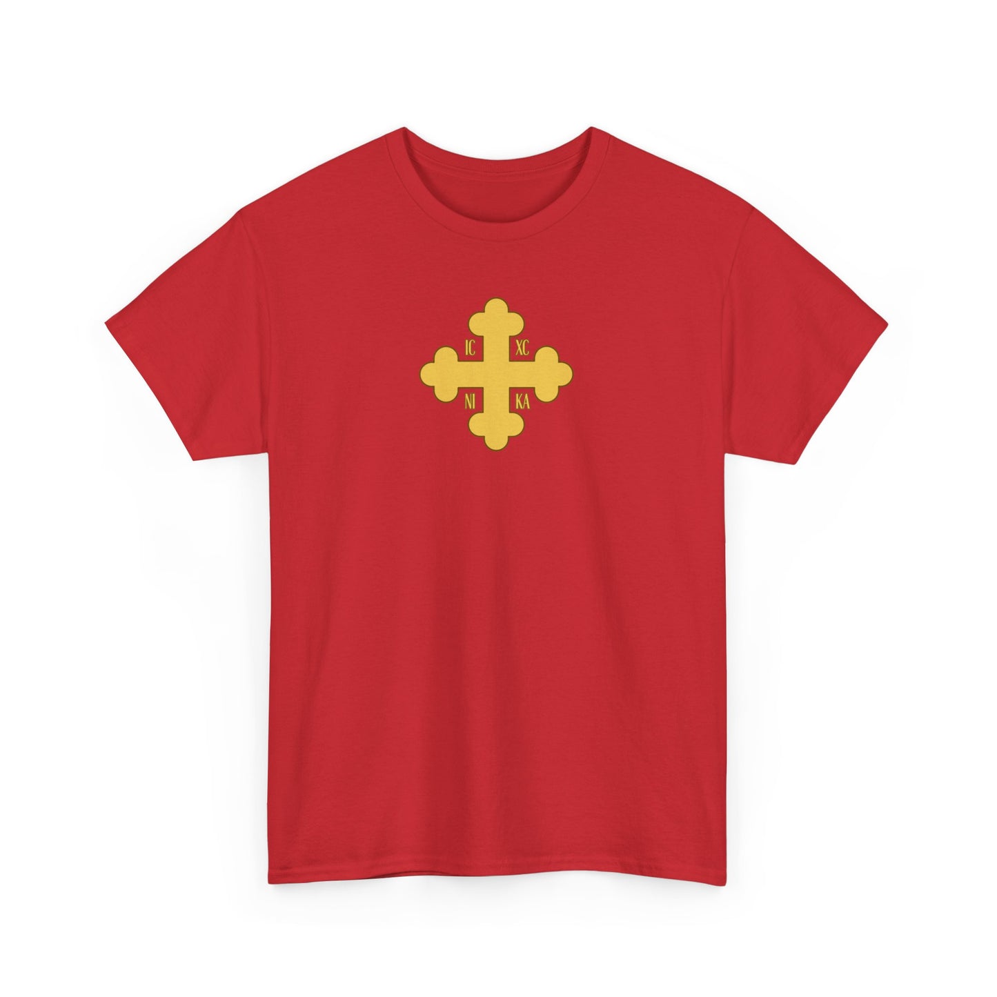 Greek Orthodox Cross Gold GOYA Unisex Heavy Cotton Tee