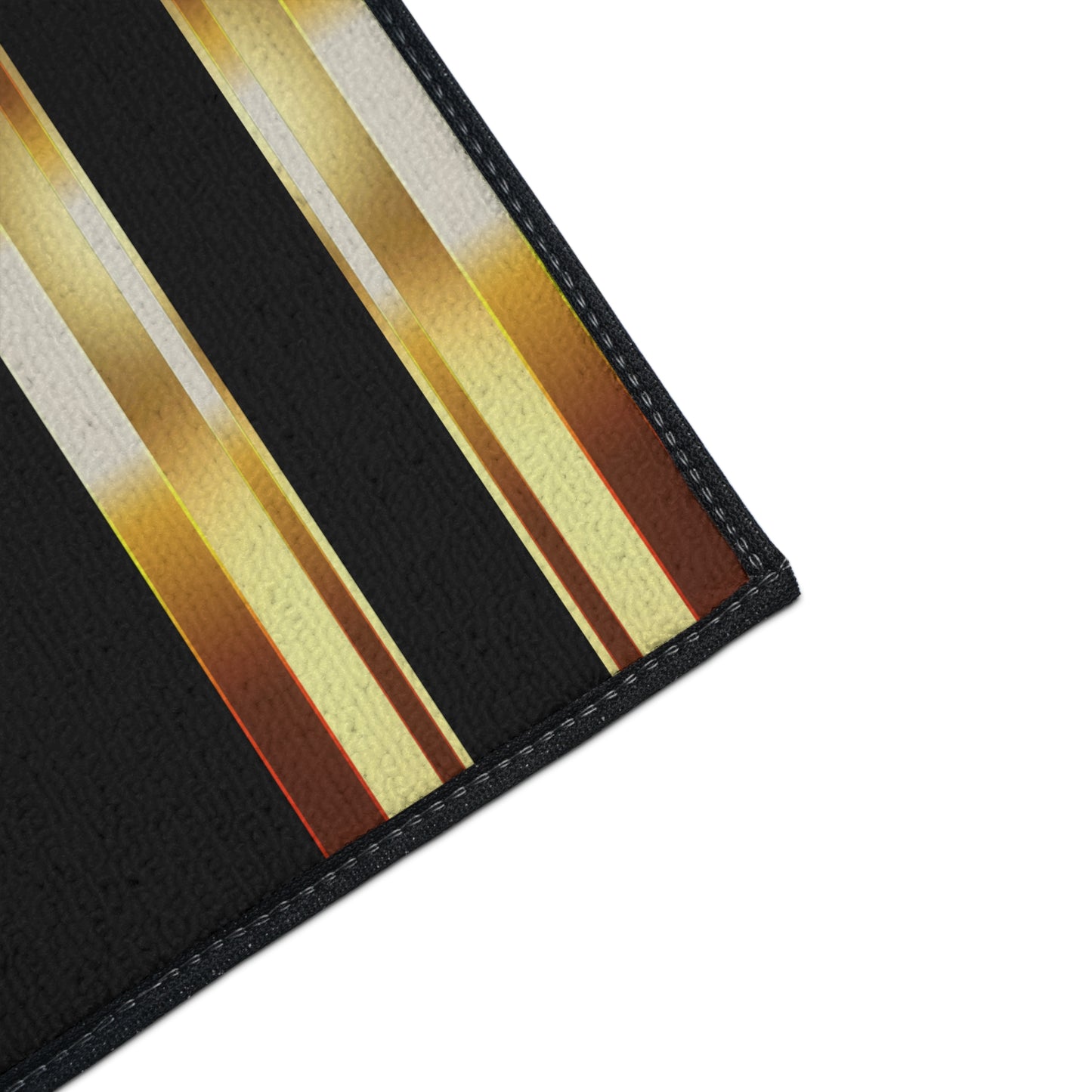 Black Gold Greek Key Heavy Duty Door/Kitchen/Bath Floor Mat
