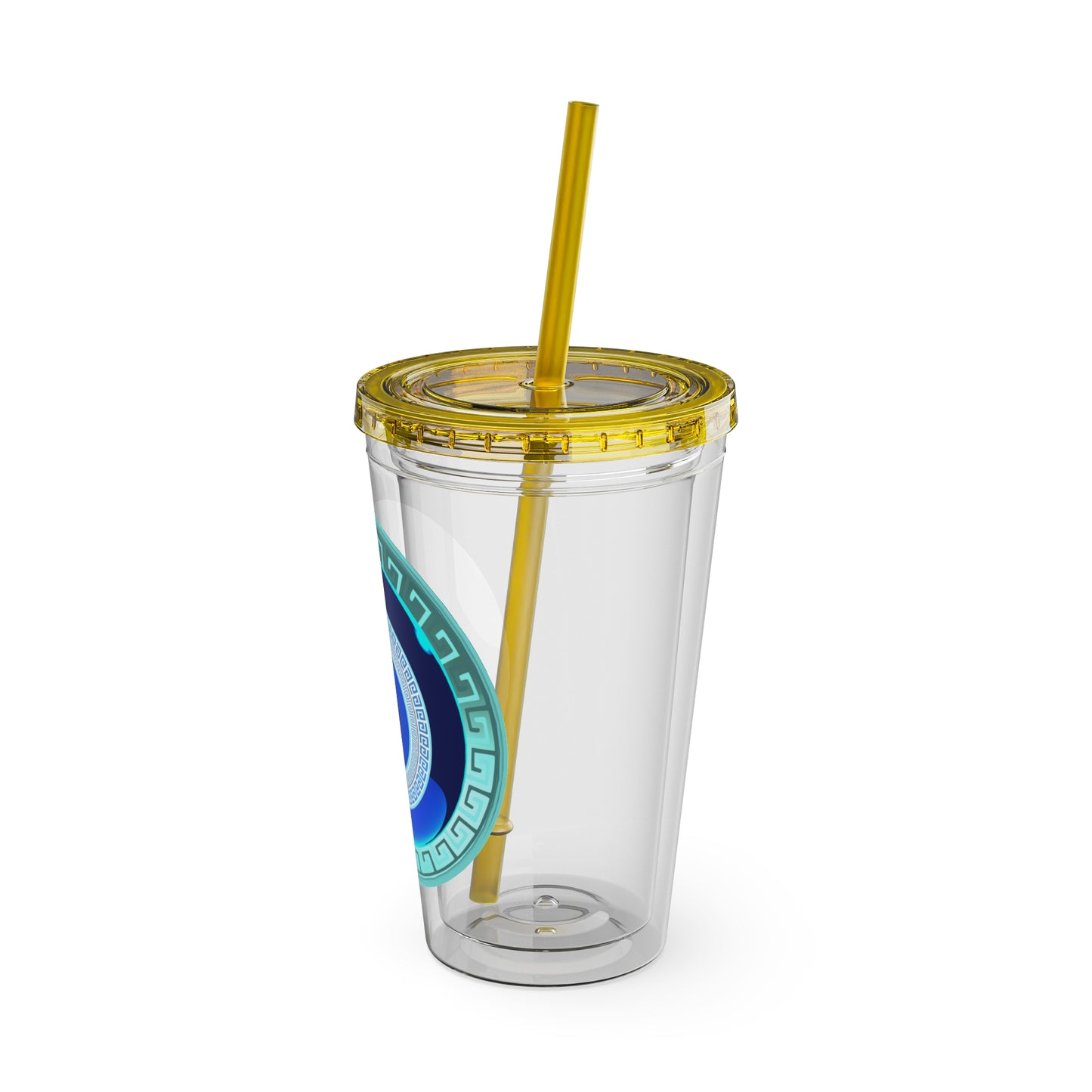 Mati Evil Eye Sunsplash Tumbler with Straw, 16oz