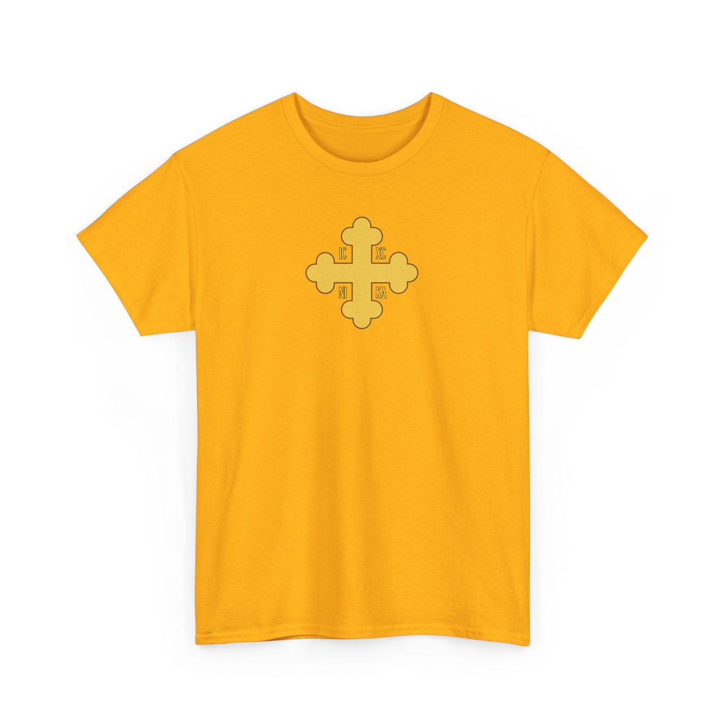 Greek Orthodox Cross Gold GOYA Unisex Heavy Cotton Tee