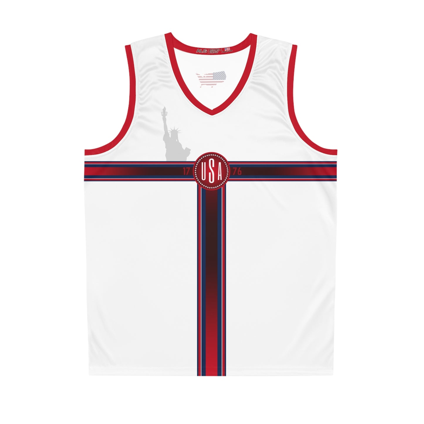 USA White Red Blue Washington Basketball Jersey