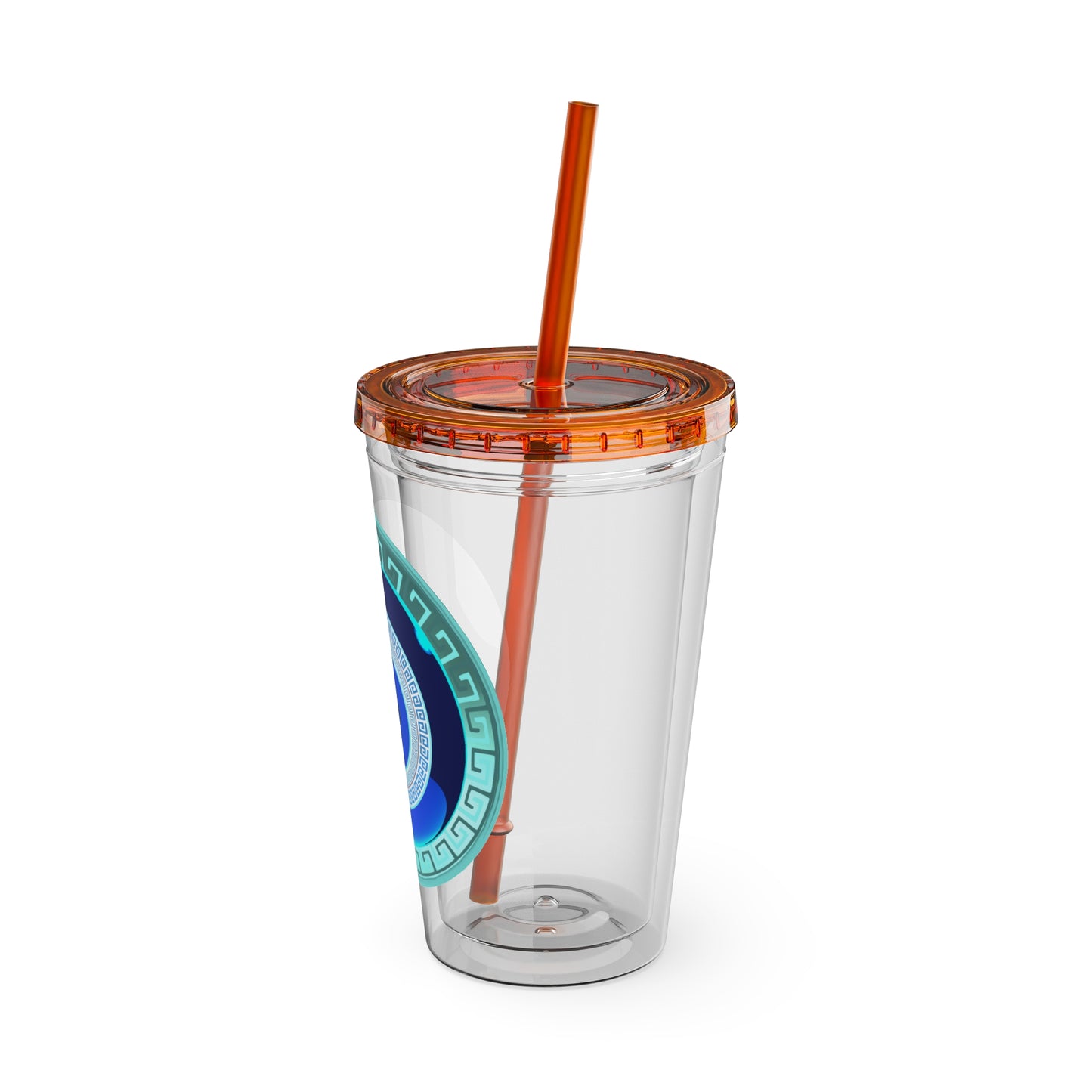 Mati Evil Eye Sunsplash Tumbler with Straw, 16oz
