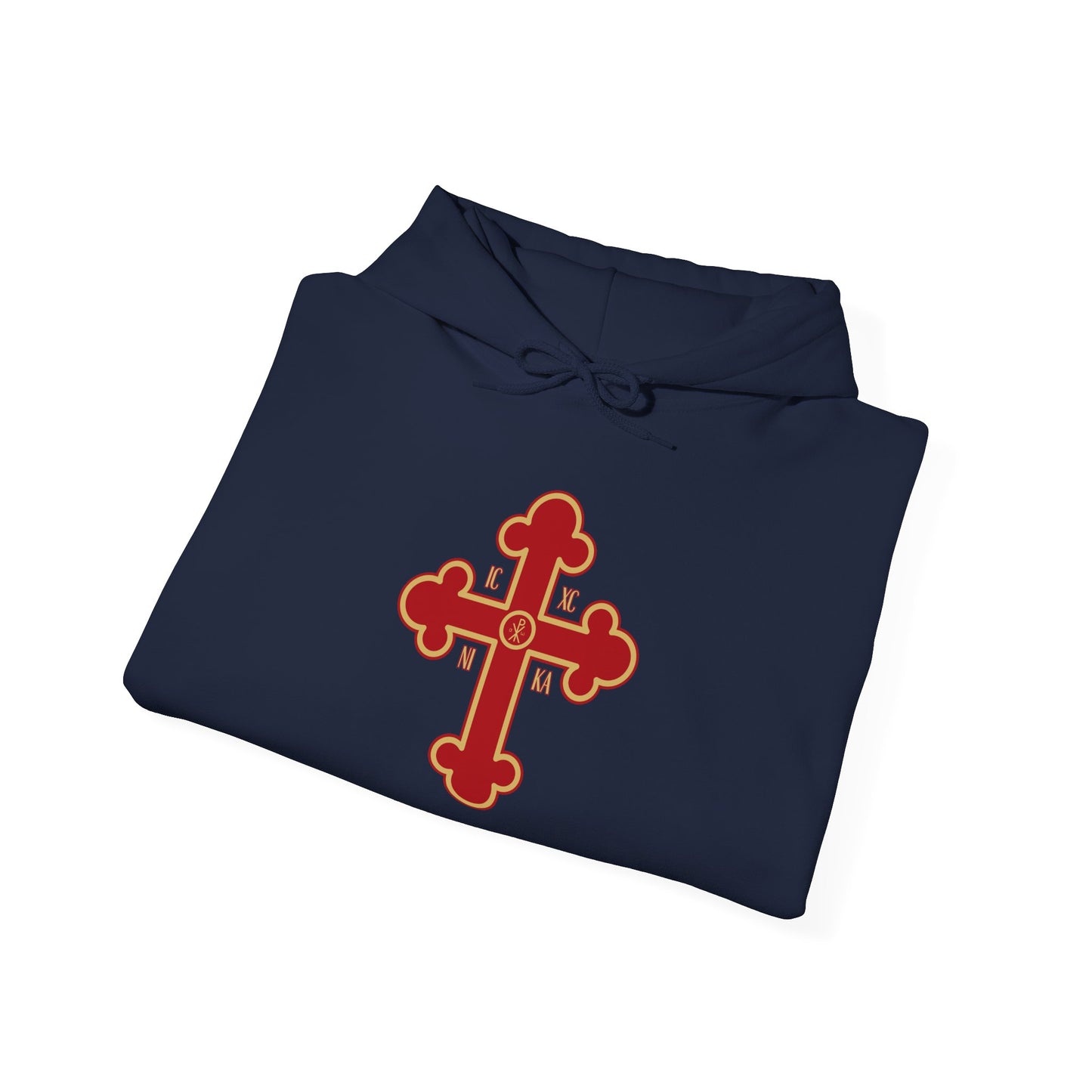 Greek Orthodox Cross Red Gold GOYA Unisex Heavy Blend™ Hooded Sweatshirt