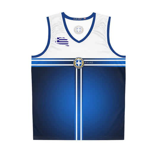 Greece Blue White Basketball Jersey