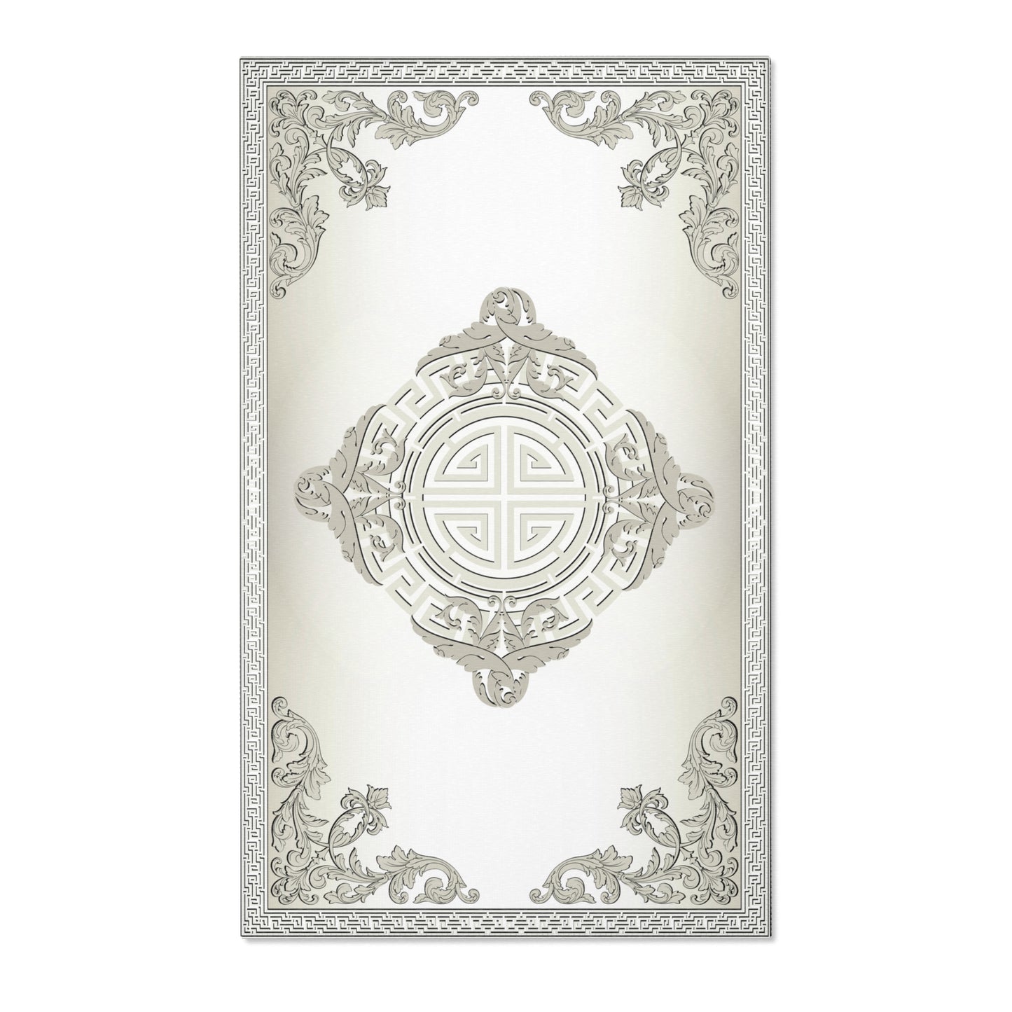 Greek Keys Ornate Khaki Black Trim Area Rugs