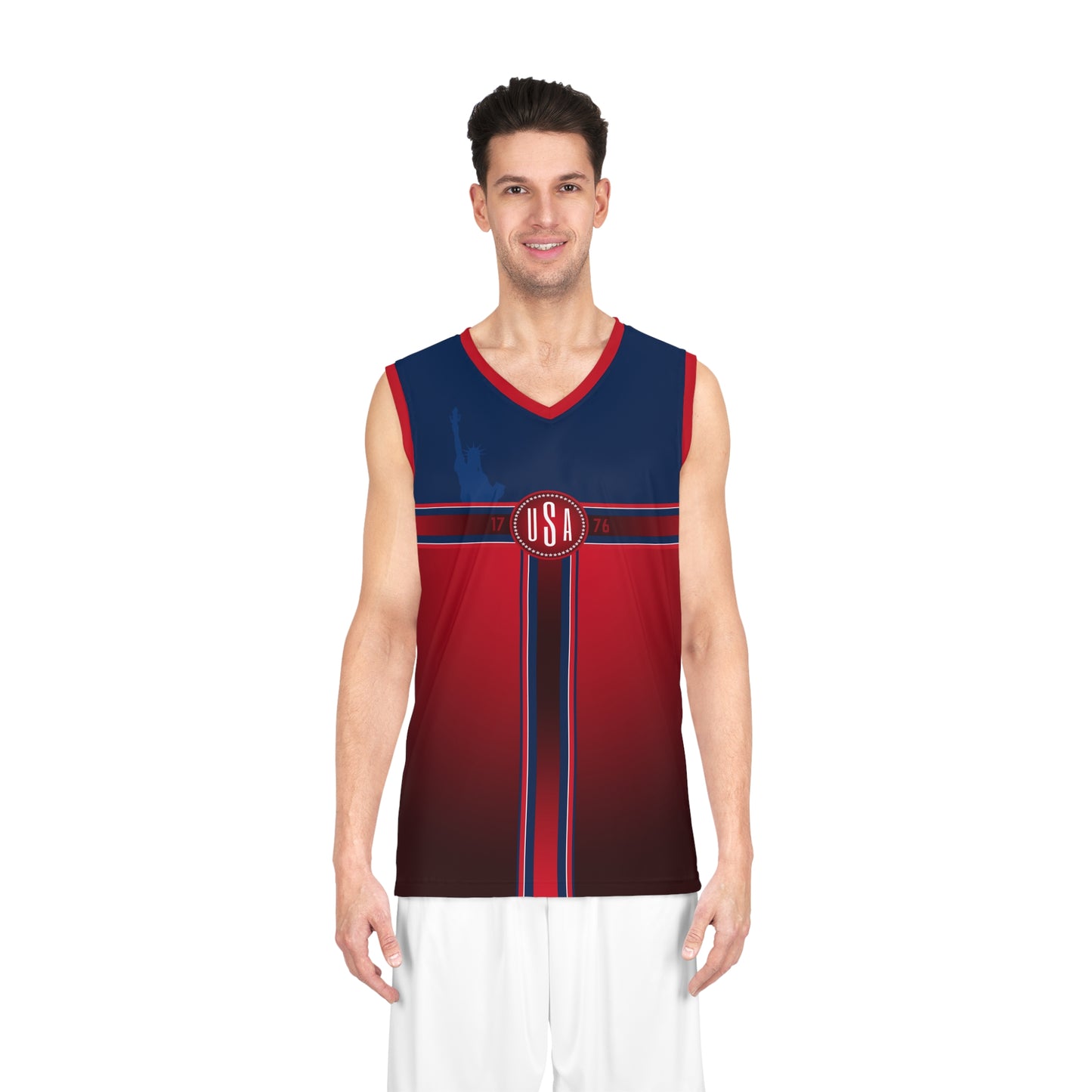 USA Red White Blue Washington Basketball Jersey
