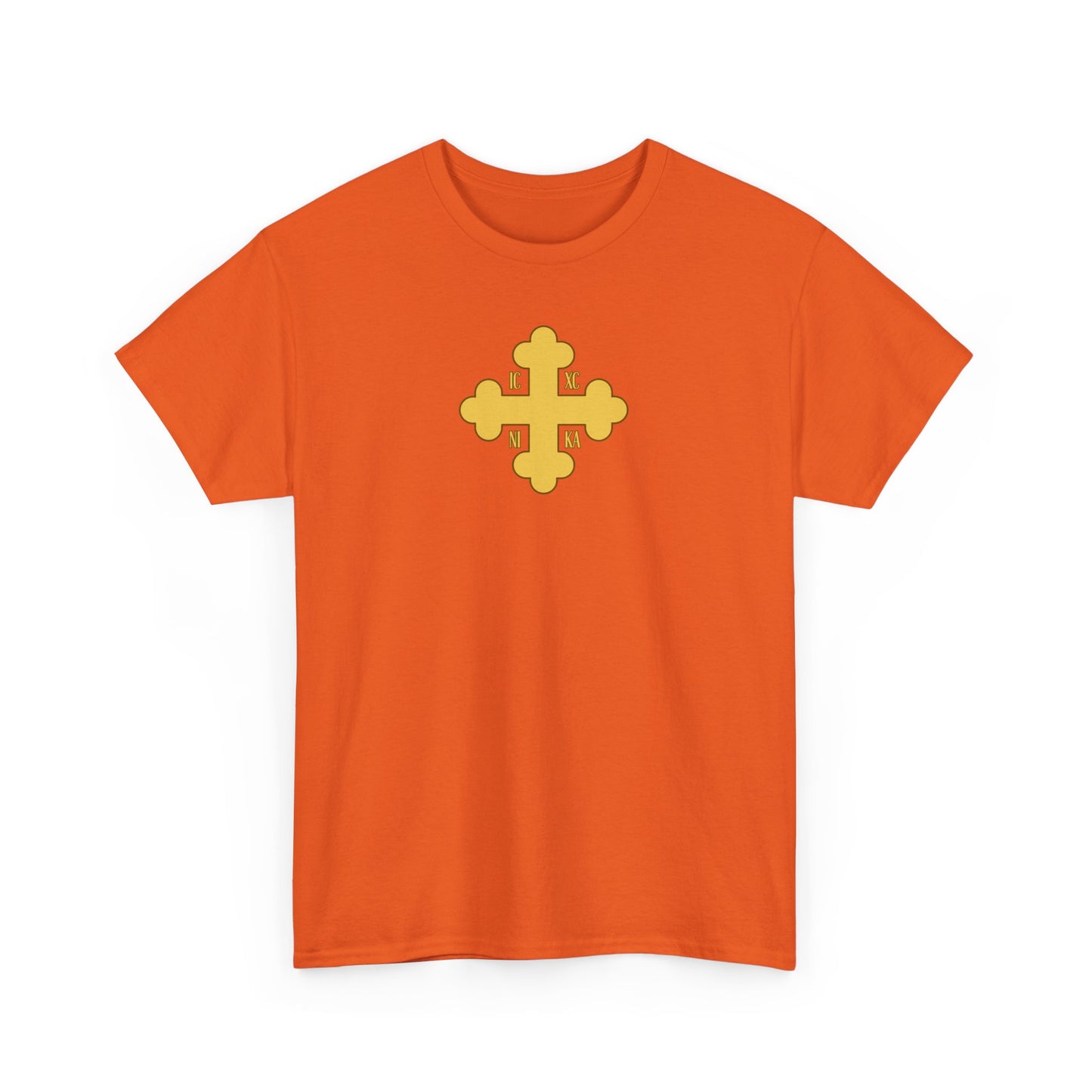 Greek Orthodox Cross Gold GOYA Unisex Heavy Cotton Tee