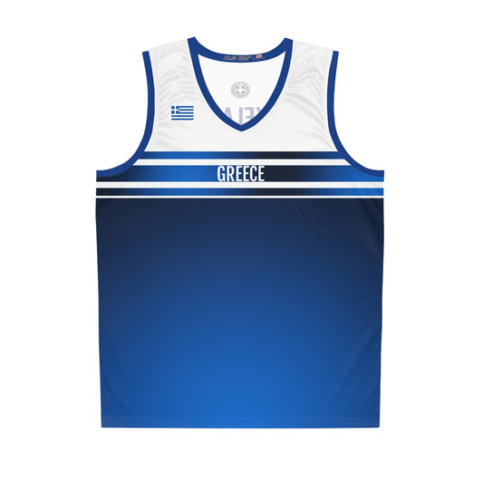 Greece Blue White Basketball Jersey