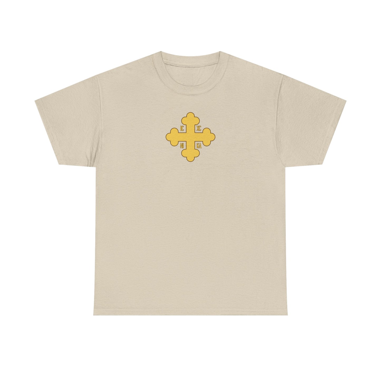 Greek Orthodox Cross Gold GOYA Unisex Heavy Cotton Tee
