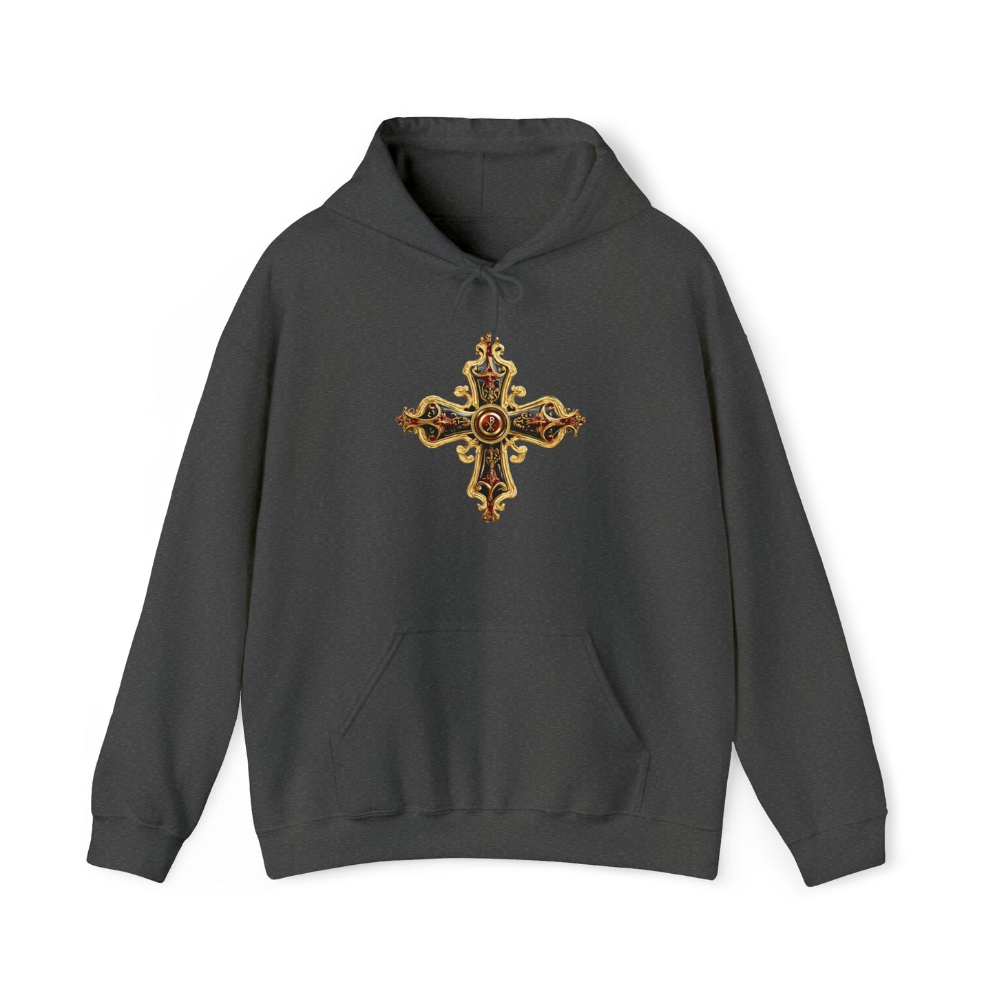 Greek Orthodox Cross Ornate Unisex Heavy Blend™ Hooded Sweatshirt