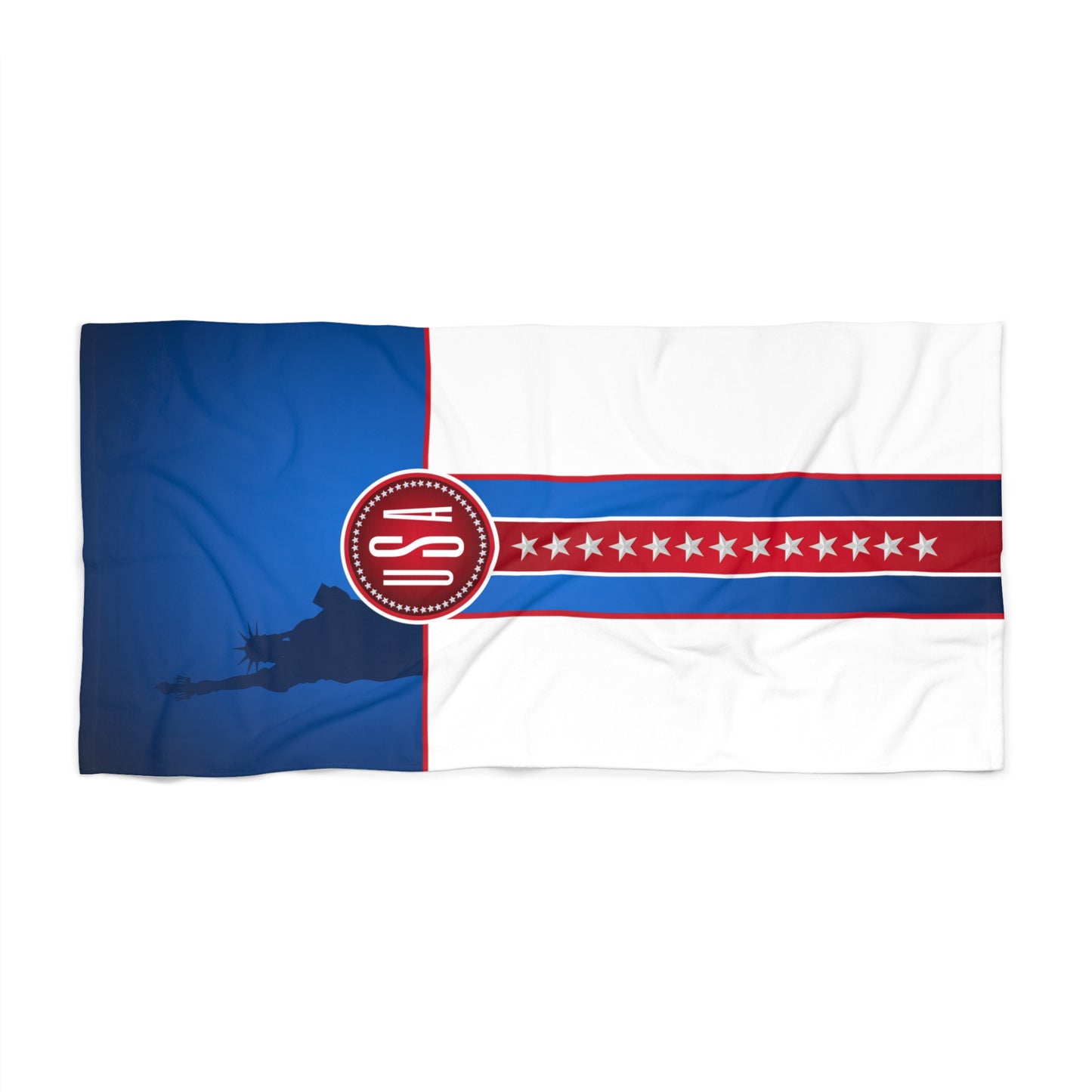 USA Blue Red White Beach Towel