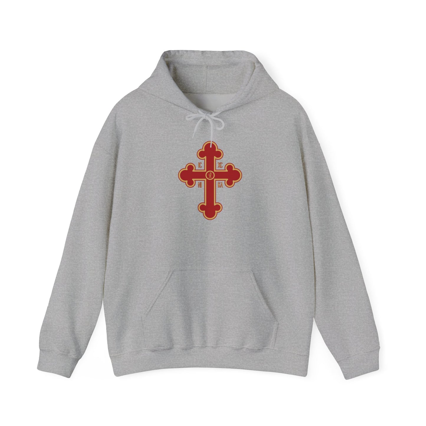 Greek Orthodox Cross Red Gold GOYA Unisex Heavy Blend™ Hooded Sweatshirt