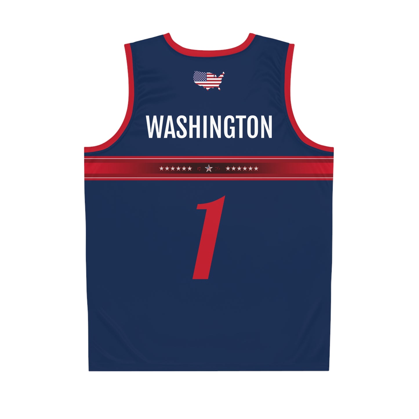 USA Navy Blue Red White Washington Basketball Jersey