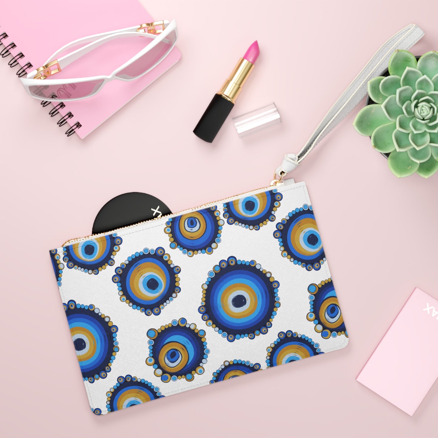 Mati Evil Eye Vegan Leather Clutch Bag