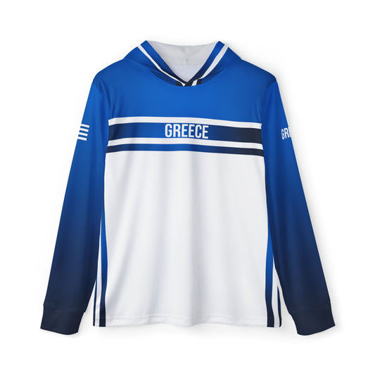 Greece Blue White Sports Warmup Hoodie