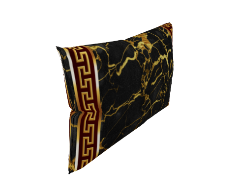 Gold Greek Keys Marbleized Black Maroon Premium Pillow