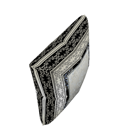 Ornate Greek Key Antique White Gray Blue Premium Pillow