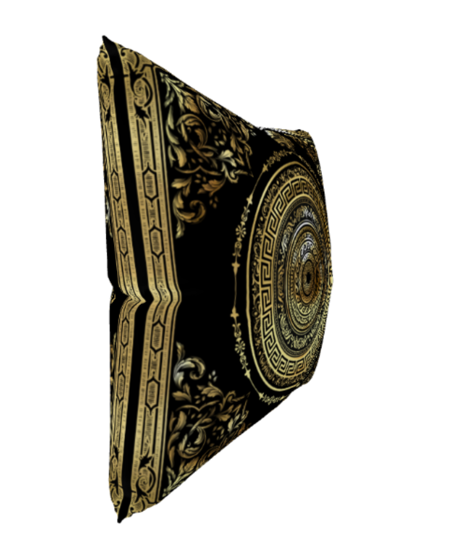Greek Key Black Gold Ornate Baroque Premium Pillow