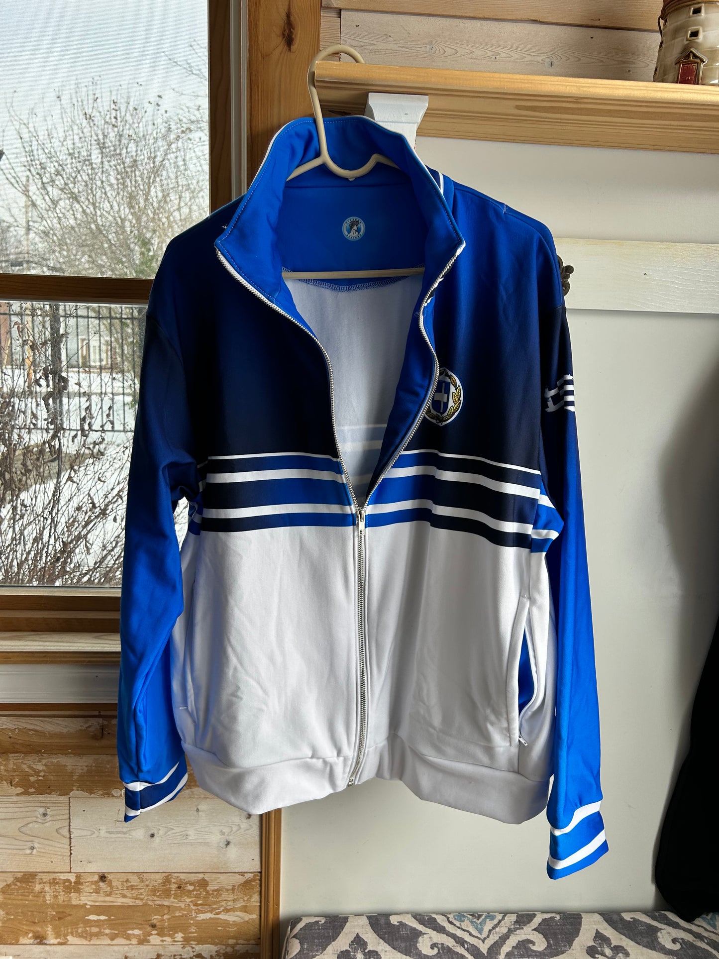 Greece Blue White Unisex Track Jacket