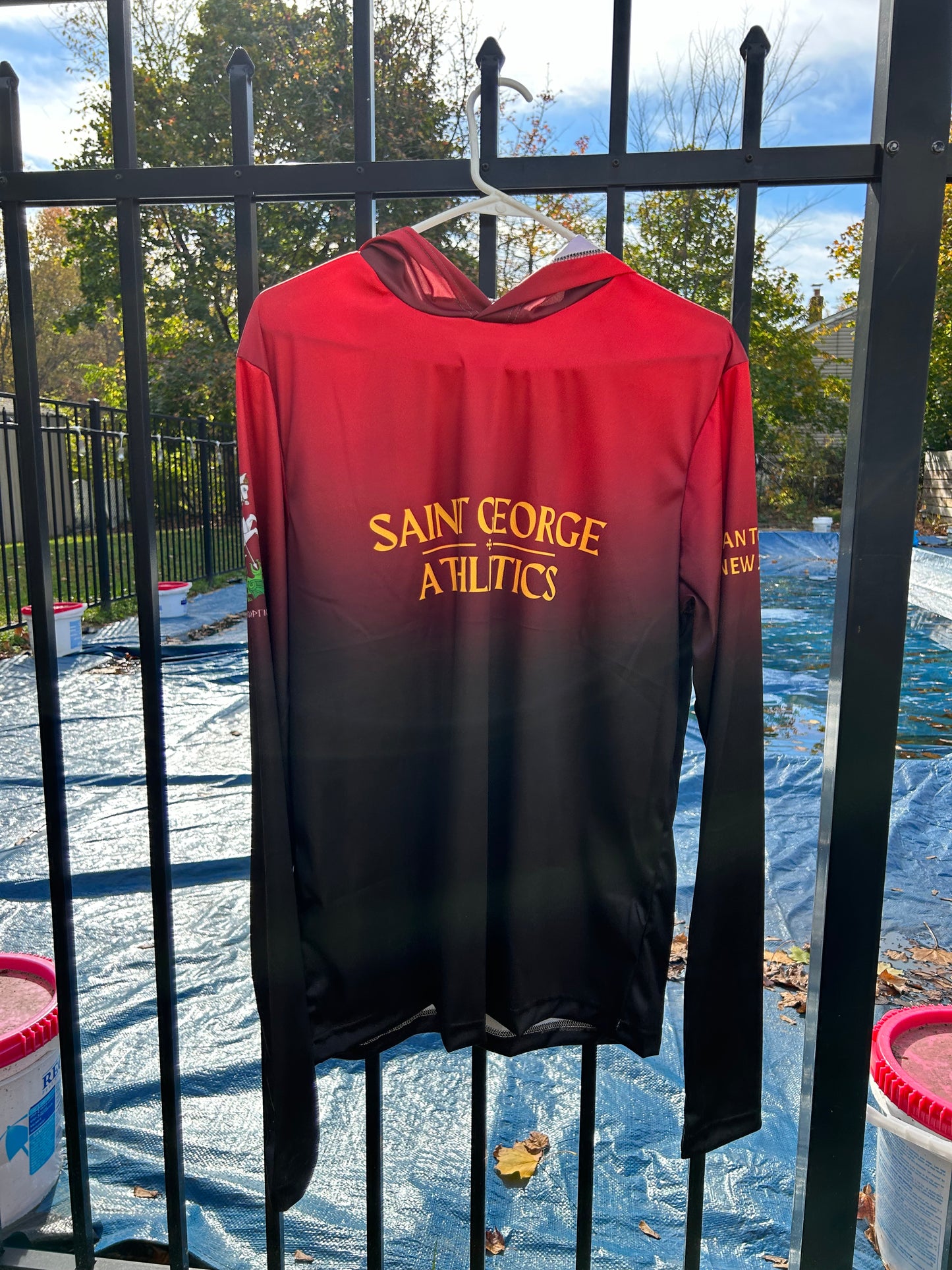 Spartan Helmet Red Gold Black Men's Sports Warmup Hoodie