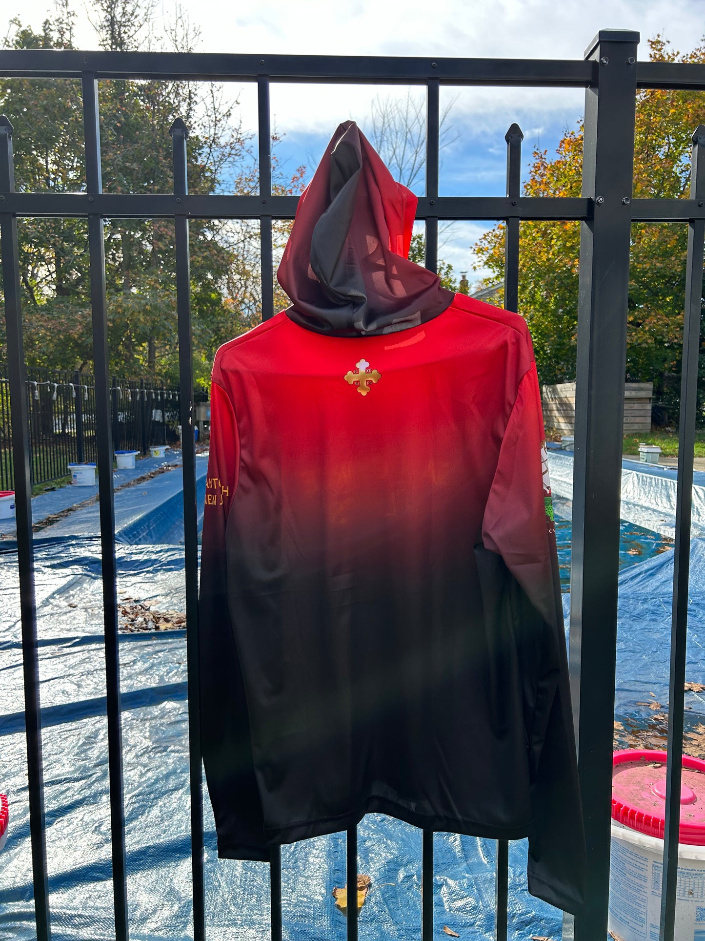 Spartan Helmet Red Gold Black Men's Sports Warmup Hoodie