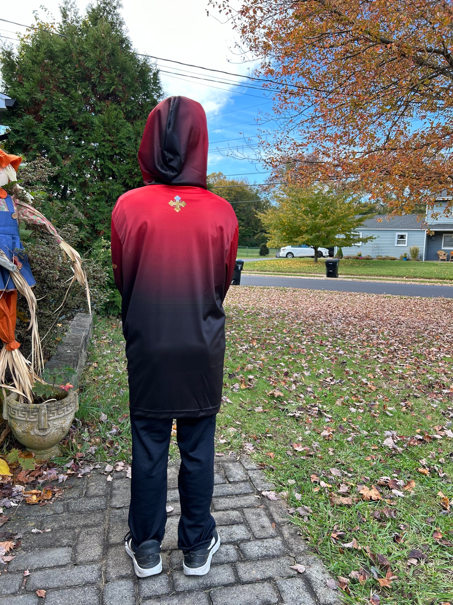 Spartan Helmet Red Gold Black Men's Sports Warmup Hoodie