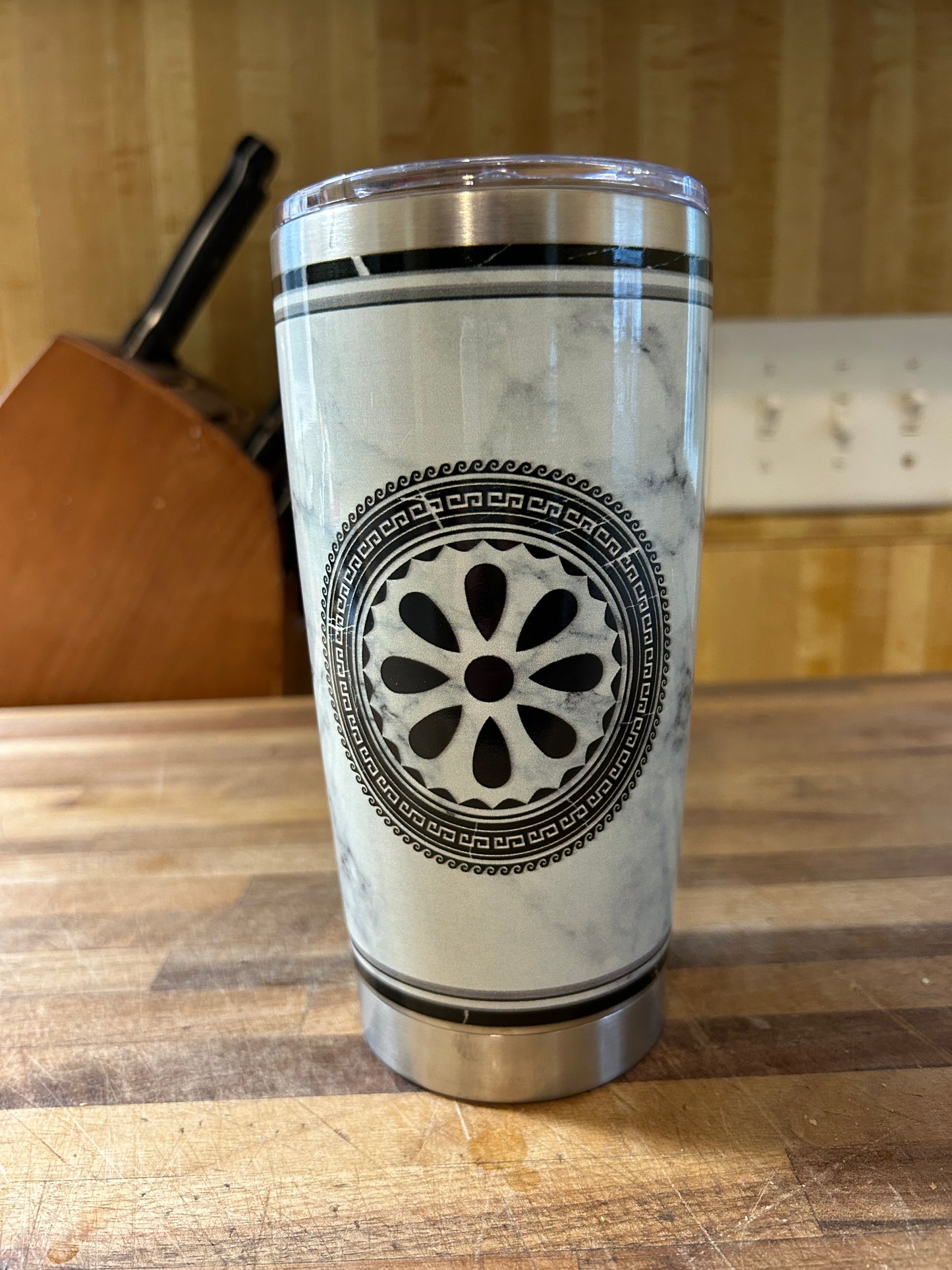 Spartan Shield Black Gold Vagabond 20oz Stainless Tumbler